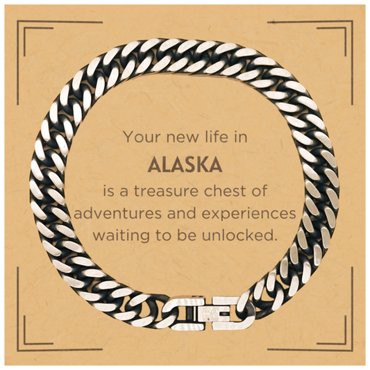 Alaska Cuban Link Chain Bracelet - Your New Life in Alaska | Moving Gift
