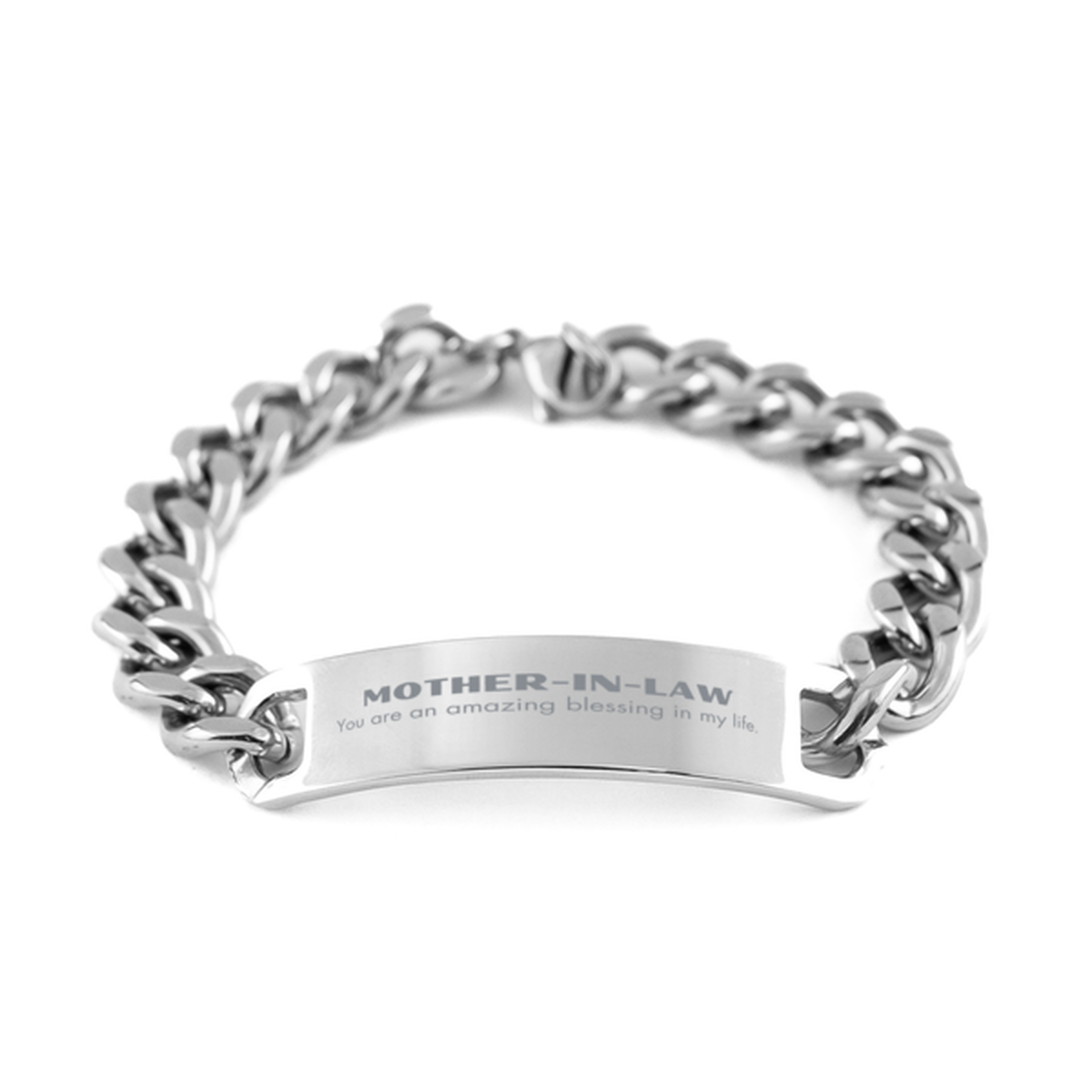 Mother-In-Law Cuban Chain Stainless Steel Bracelet, You are an amazing blessing in my life, Thank You Gifts For Mother-In-Law, Inspirational Birthday Christmas Unique Gifts For Mother-In-Law