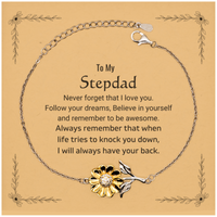 Load image into Gallery viewer, Stepdad Sunflower Bracelet - Follow Your Dreams | Birthday Gift
