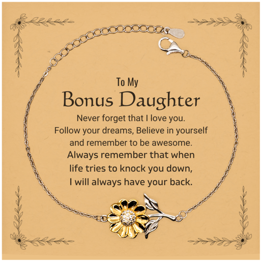 Bonus Daughter Sunflower Bracelet - Follow Your Dreams | Meaningful Gift