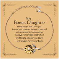 Load image into Gallery viewer, Bonus Daughter Sunflower Bracelet - Follow Your Dreams | Meaningful Gift

