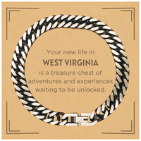 Load image into Gallery viewer, West Virginia Cuban Link Bracelet - Your New Life in West Virginia | Thoughtful Moving Gift
