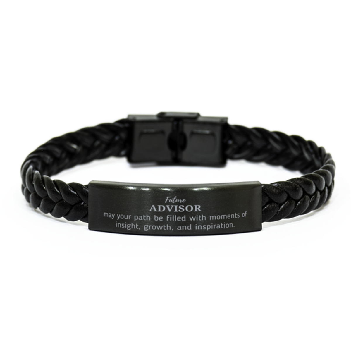 Advisor Braided Leather Bracelet - May Your Path Be Filled with Insight | Graduation Gift