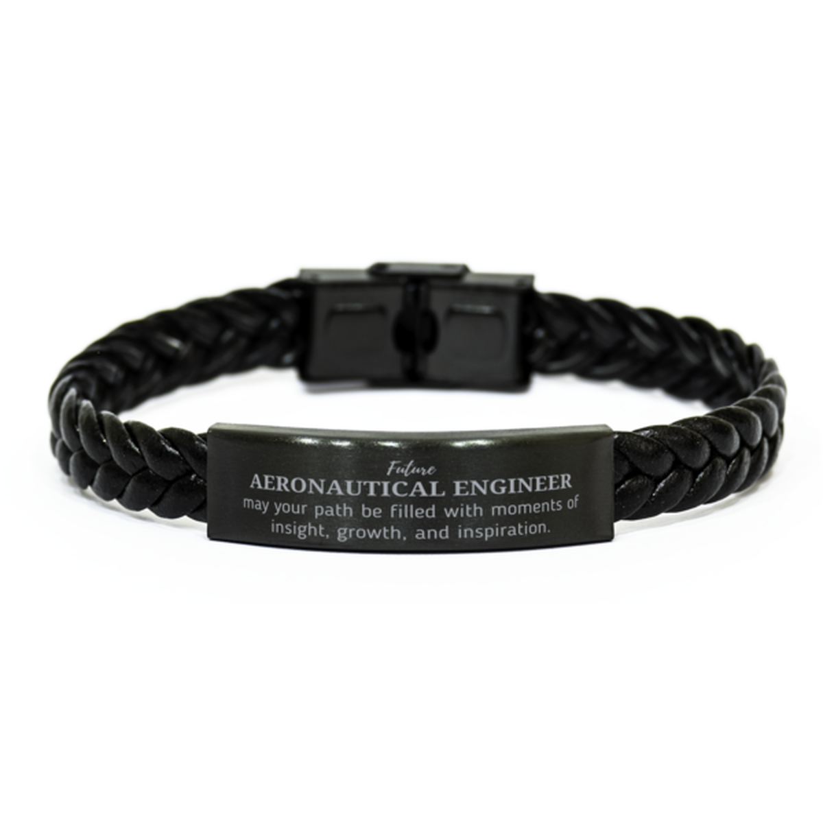 Aeronautical Engineer Braided Leather Bracelet - May Your Path Be Filled with Insight | Graduation Gift