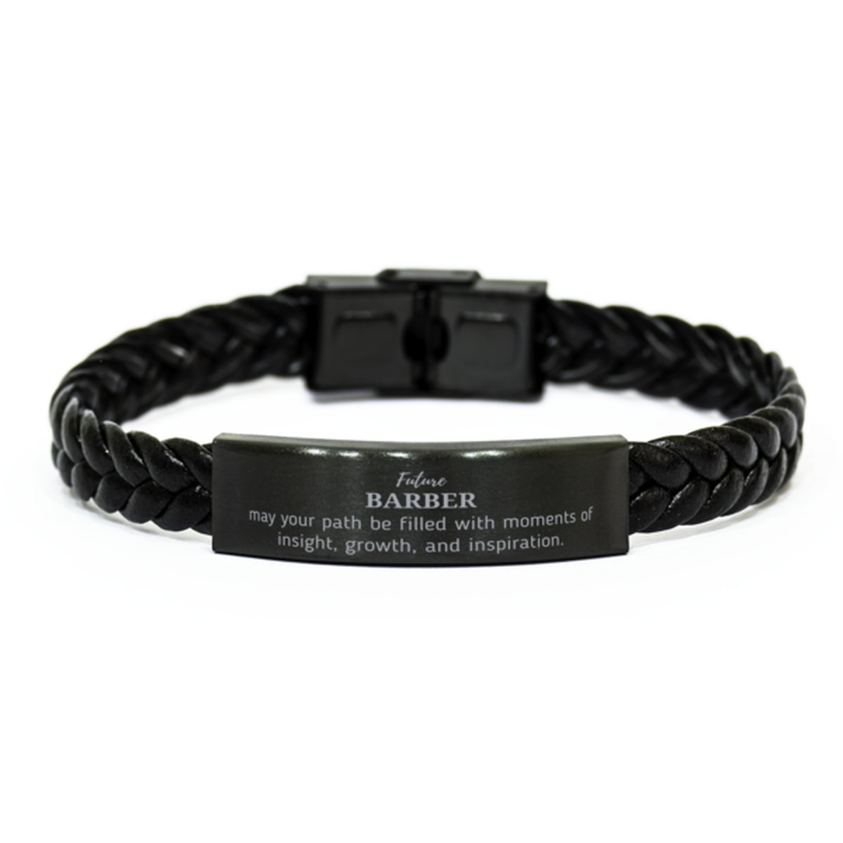 Future Barber Braided Leather Bracelet - May Your Path Be Filled with Insight | Graduation Gift