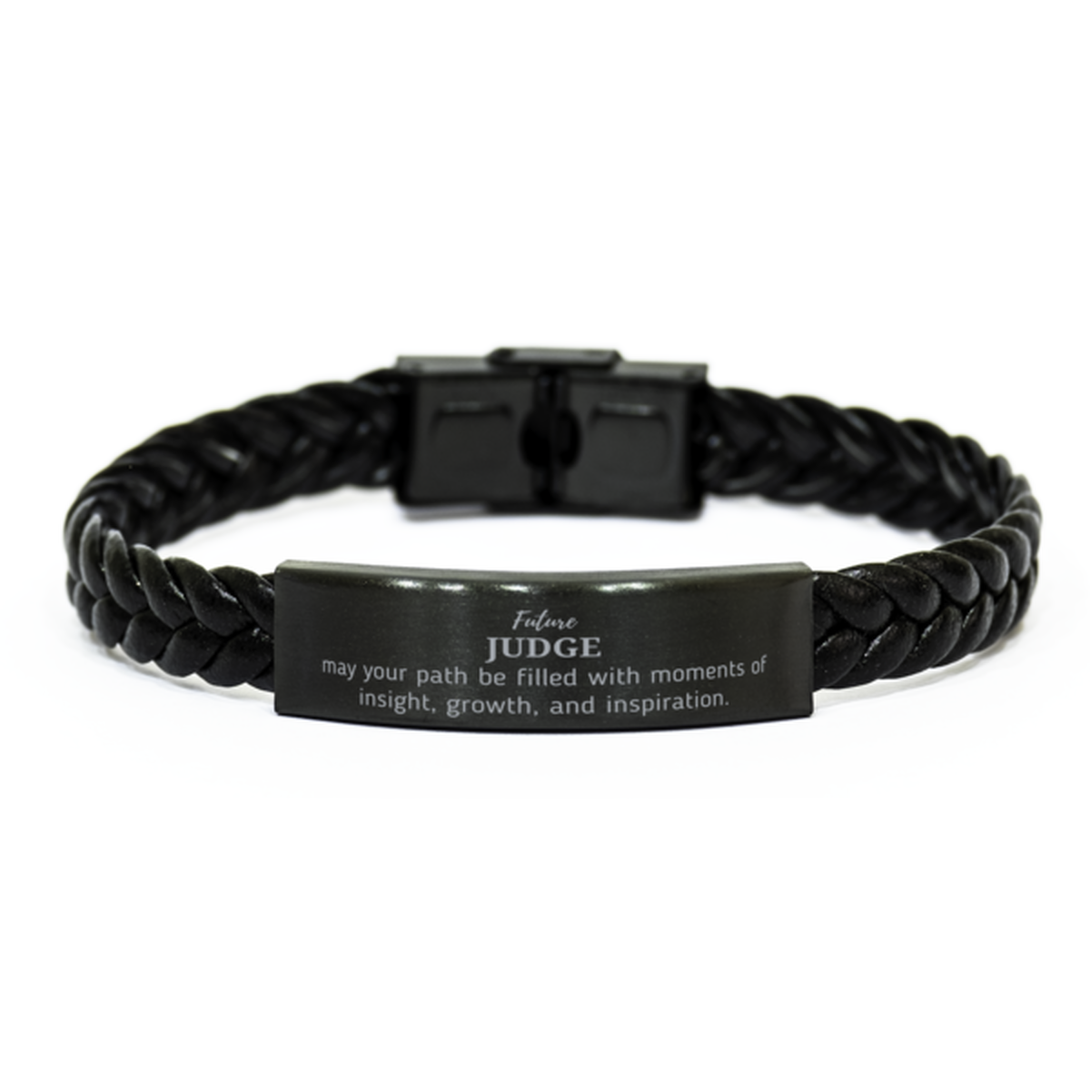 Judge Braided Leather Bracelet - Future JUDGE Inspirational Quote | Graduation Gift