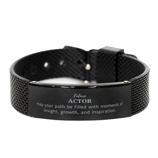 Actor Black Mesh Bracelet - Future ACTOR Inspirational Design | Graduation Gift