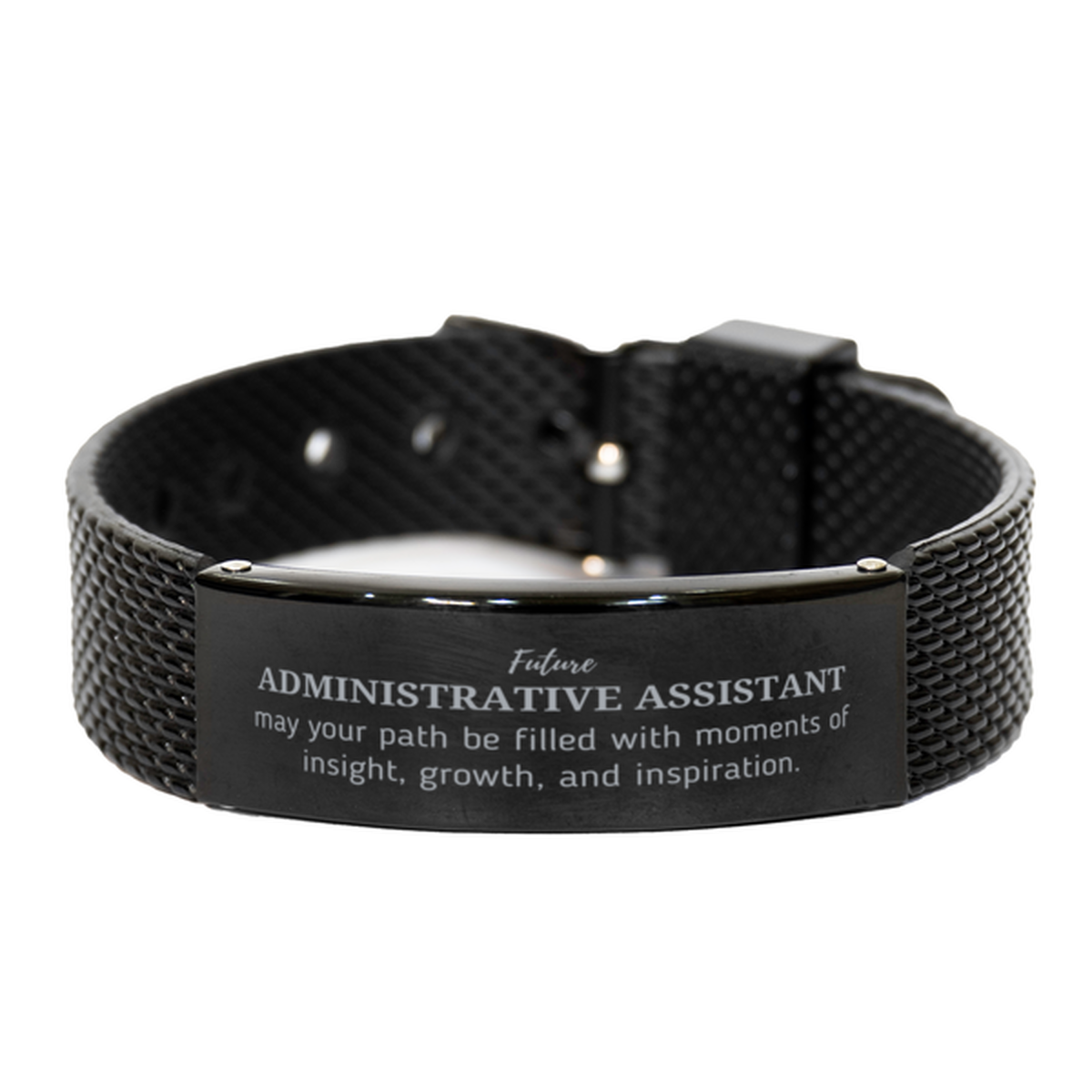 Administrative Assistant Black Mesh Bracelet - May Your Path Be Filled with Insight | Graduation Gift