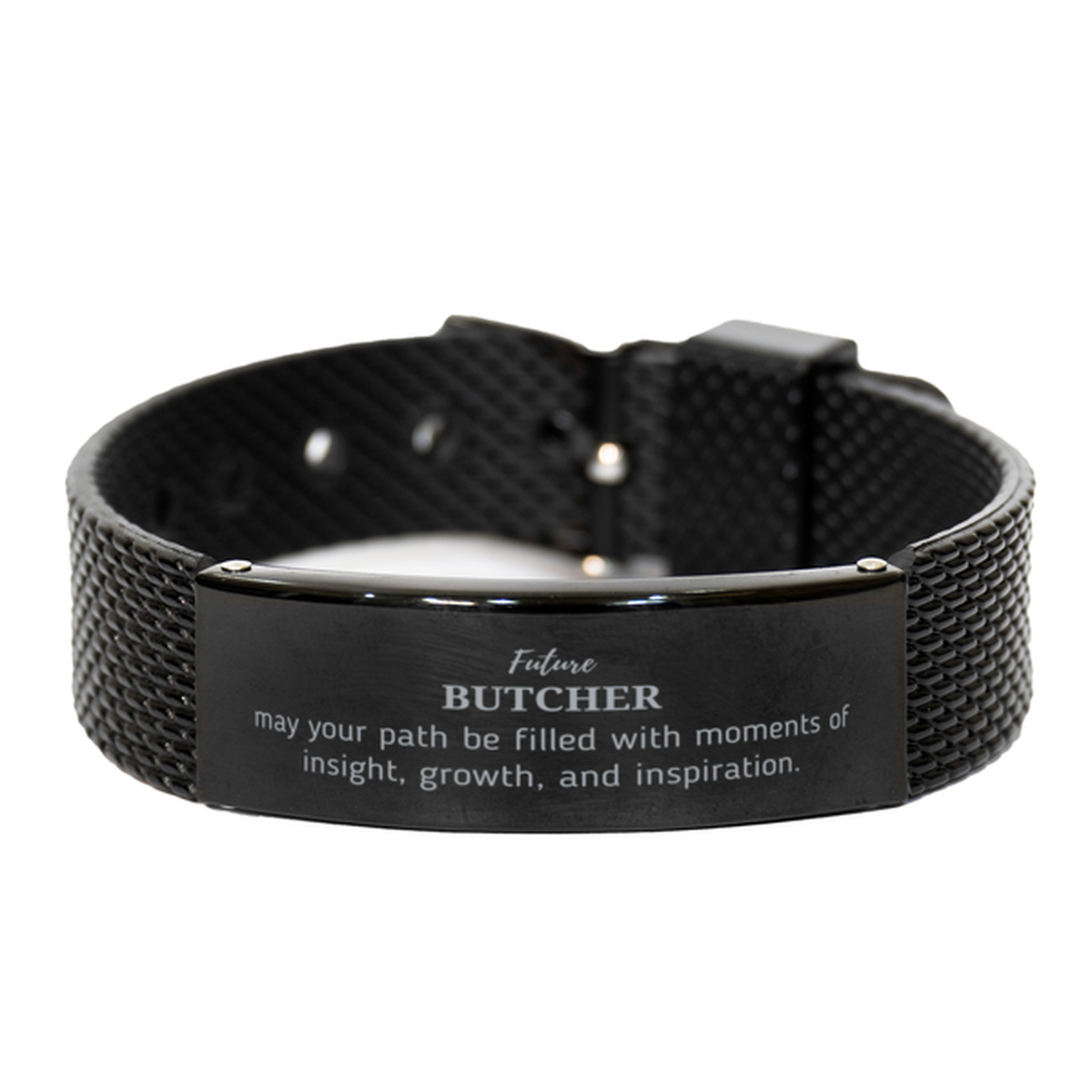 Butcher Black Engraved Bracelet - 'May Your Path Be Filled' | Graduation Gift