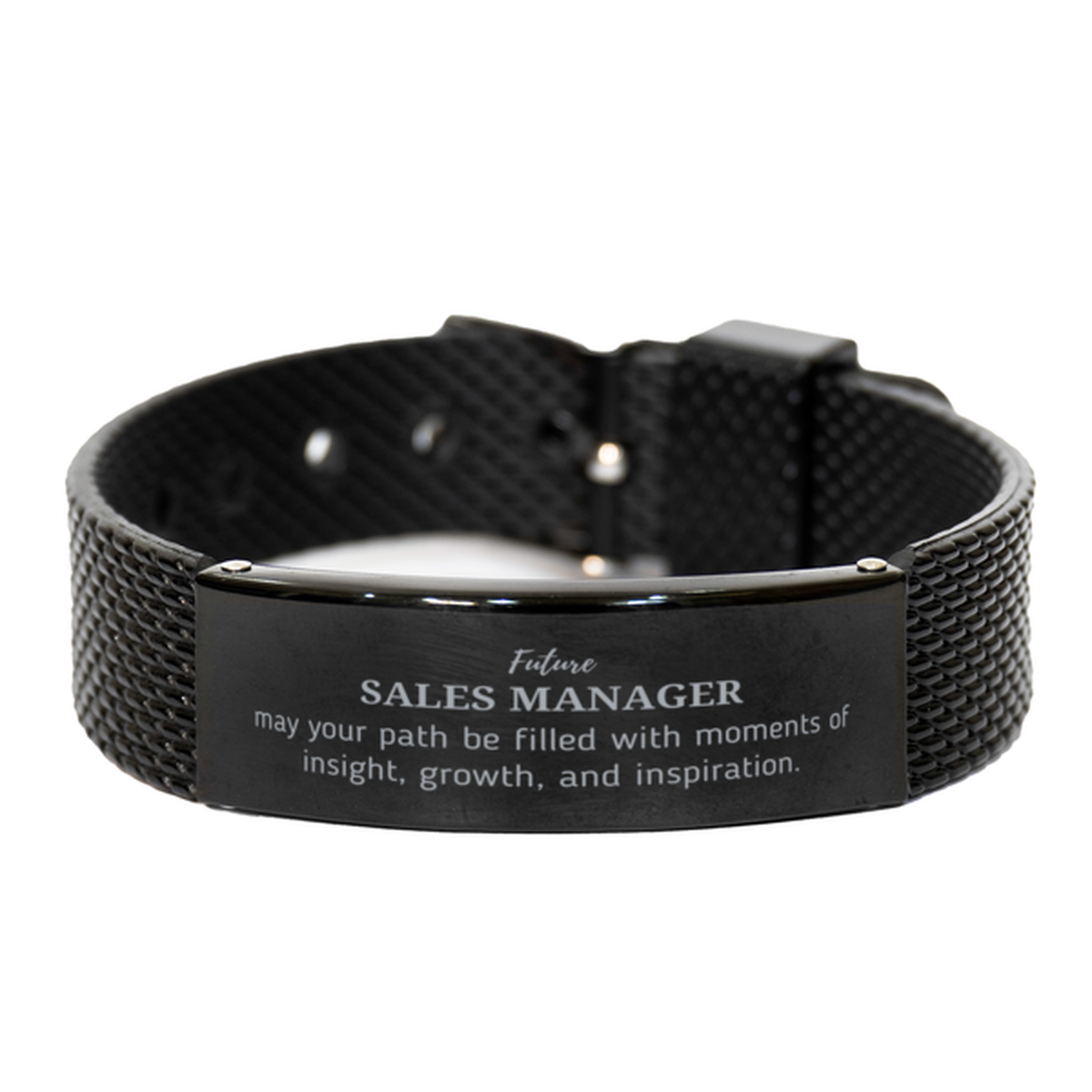 Sales Manager Black Mesh Bracelet - May Your Path Be Filled with Insight | Graduation Gift