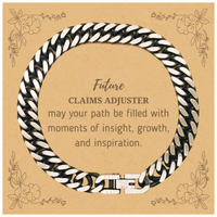 Load image into Gallery viewer, Claims Adjuster Cuban Link Chain Bracelet - May Your Path Be Filled with Insight | Graduation Gift
