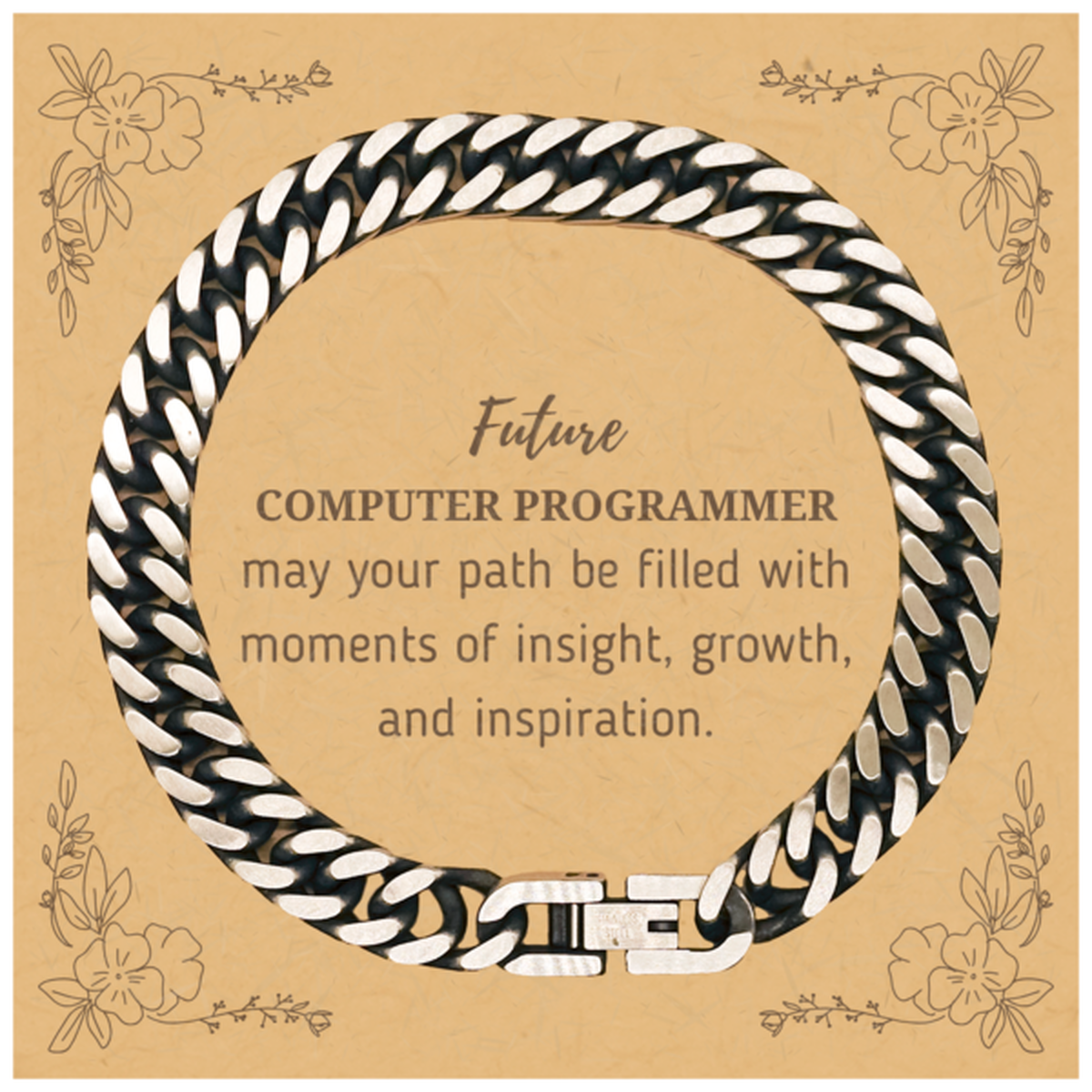 Computer Programmer Cuban Link Bracelet - Future Insights Design | Graduation Gift