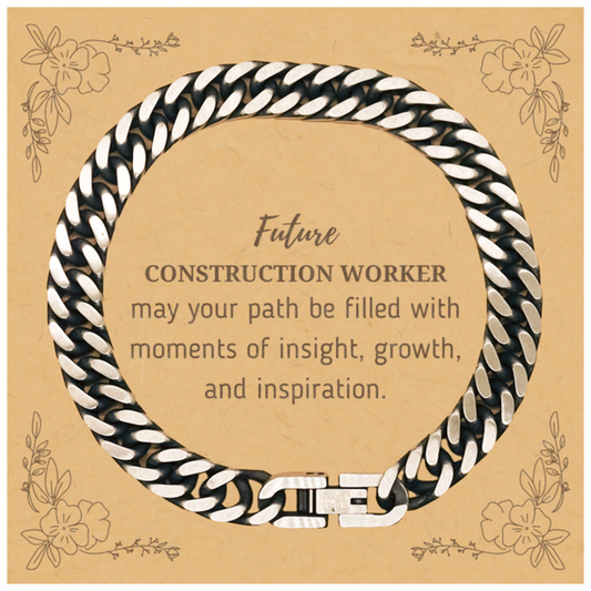 Construction Worker Cuban Link Chain Bracelet - Future CONSTRUCTION WORKER | Graduation Gift