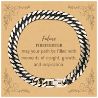Load image into Gallery viewer, Future Firefighter Cuban Link Bracelet - May Your Path Be Filled with Insight | Graduation Gift
