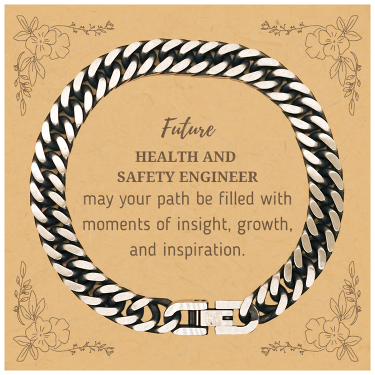 Health and Safety Engineer Cuban Link Chain Bracelet - May Your Path Be Filled with Insight | Graduation Gift