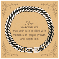 Load image into Gallery viewer, Watchmaker Cuban Link Chain Bracelet - Future WATCHMAKER Design | Graduation Gift
