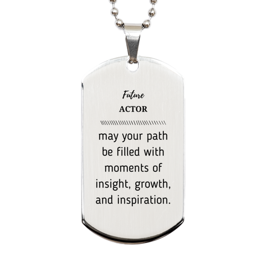 Actor Silver Dog Tag Necklace - May Your Path Be Filled with Insight | Graduation Gift