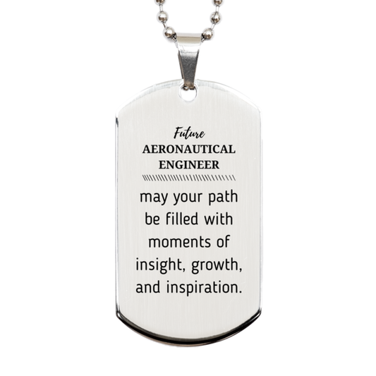 Aeronautical Engineer Silver Dog Tag Necklace - Future AERONAUTICAL ENGINEER | Graduation Gift