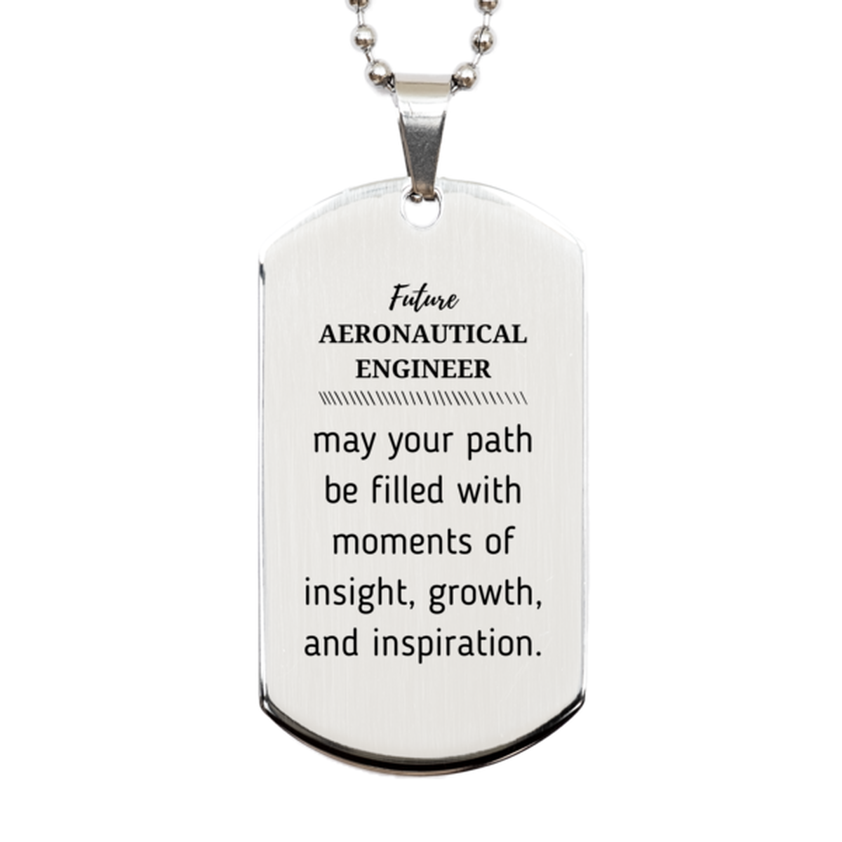 Aeronautical Engineer Silver Dog Tag Necklace - Future AERONAUTICAL ENGINEER | Graduation Gift