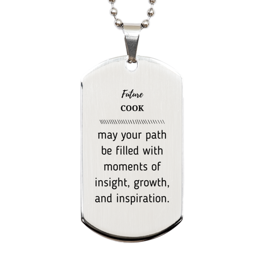 Cook Silver Dog Tag Necklace - 'May Your Path Be Filled' | Graduation Gift