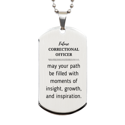 Correctional Officer Silver Dog Tag Necklace - May Your Path Be Filled with Insight | Graduation Gift