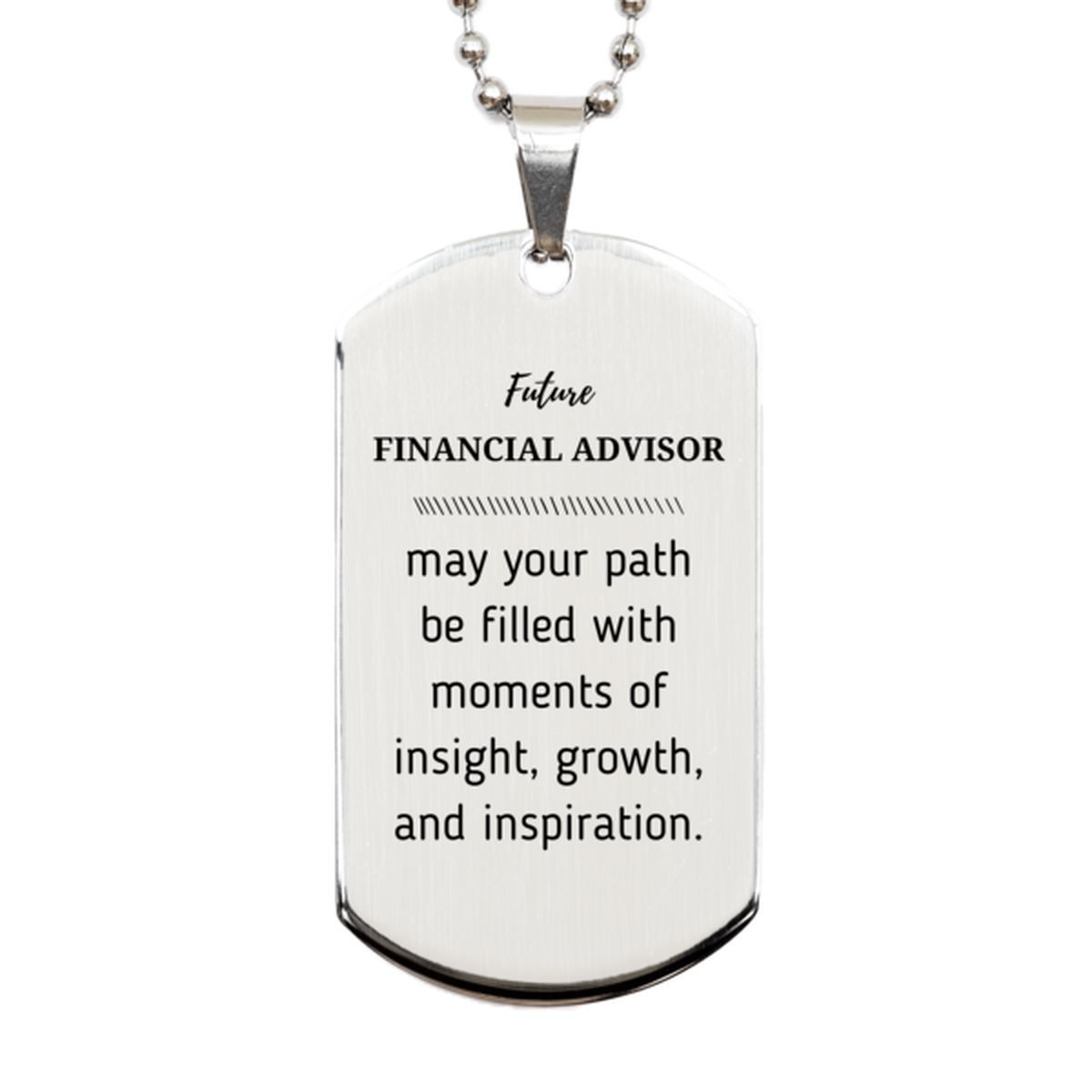 Future Financial Advisor Gifts, May your path be filled with moments of insight, Graduation Gifts for New Financial Advisor, Christmas Unique Silver Dog Tag For Men, Women, Friends