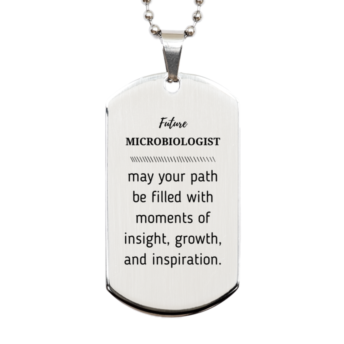 Microbiologist Silver Dog Tag Necklace - Future MICROBIOLOGIST | Graduation Gift