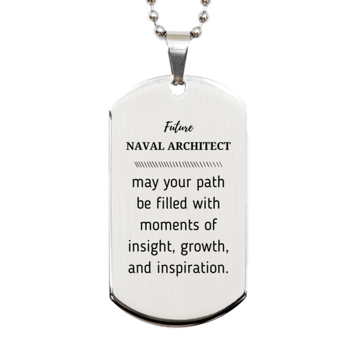 Naval Architect Silver Dog Tag Necklace - Future Naval Architect | Graduation Gift