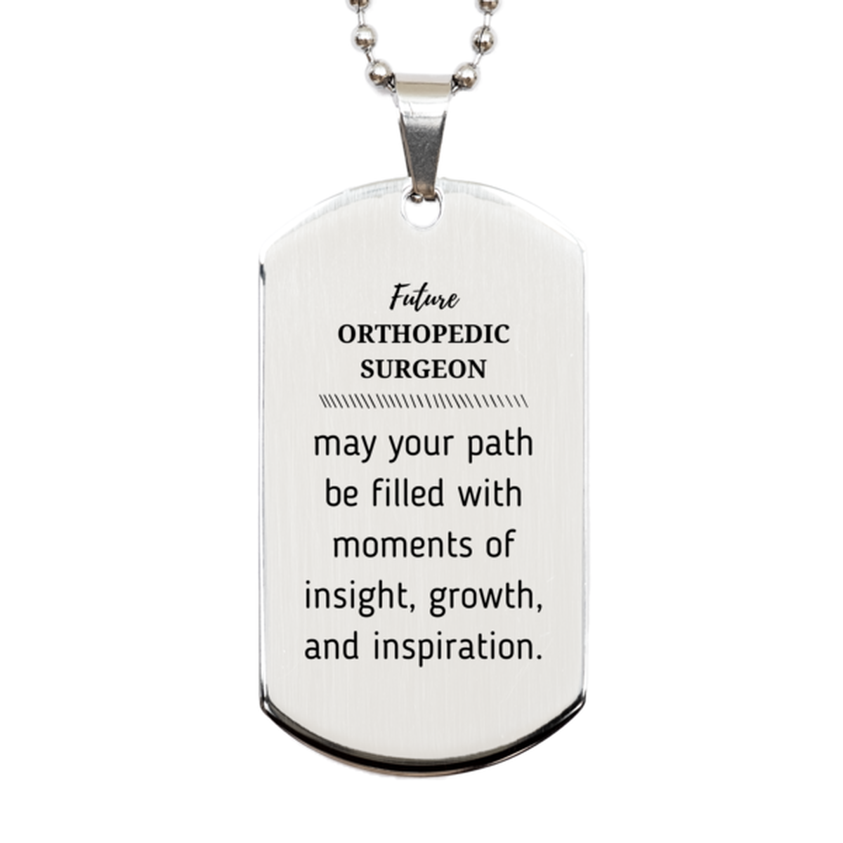 Future Orthopedic Surgeon Gifts, May your path be filled with moments of insight, Graduation Gifts for New Orthopedic Surgeon, Christmas Unique Silver Dog Tag For Men, Women, Friends