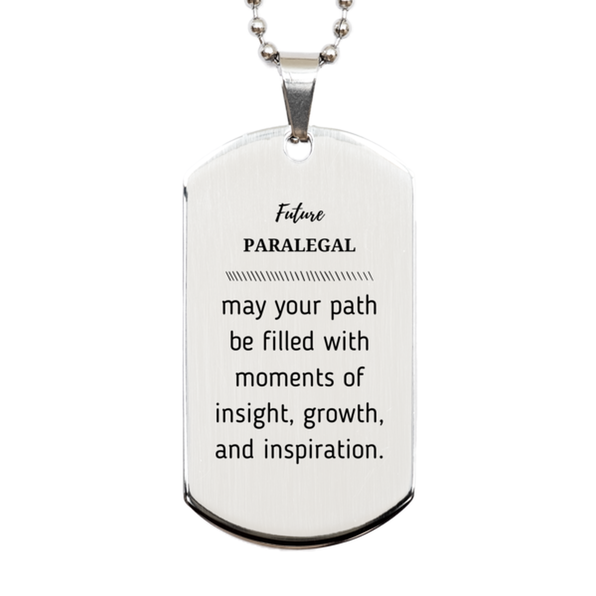 Paralegal Silver Dog Tag Necklace - Future PARLEGAL | Graduation Gift