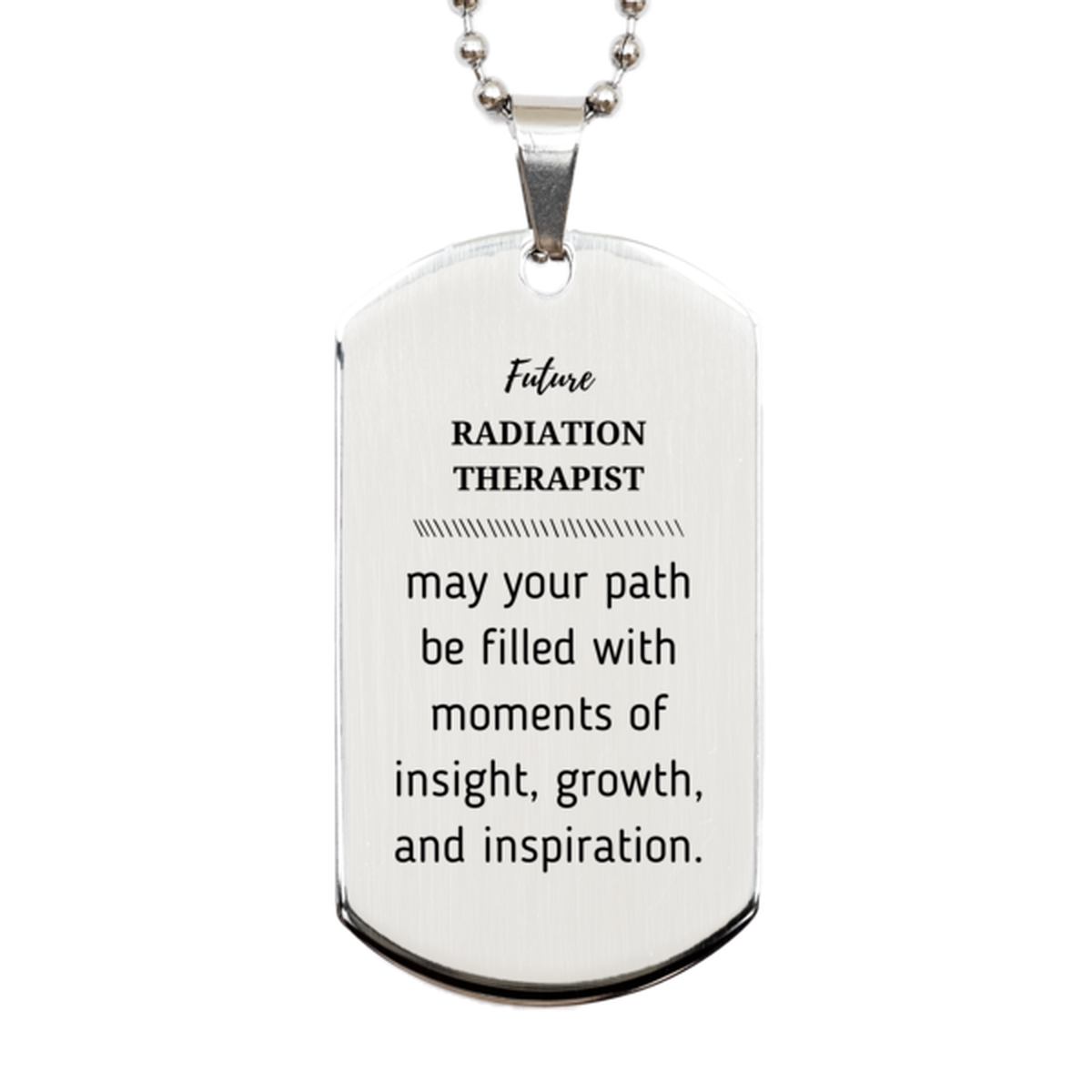 Radiation Therapist Silver Dog Tag Necklace - Future RADIATION THERAPIST | Graduation Gift