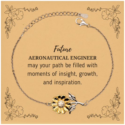 Aeronautical Engineer Sunflower Bracelet - May Your Path Be Filled With Insight | Graduation Gift