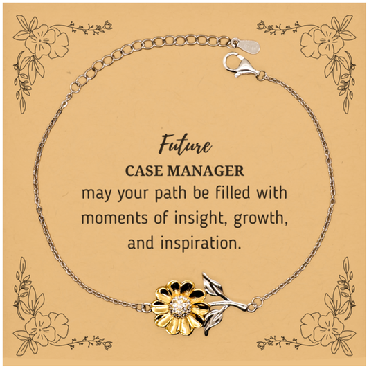 Case Manager Sunflower Bracelet - May Your Path Be Filled with Insight | Graduation Gift
