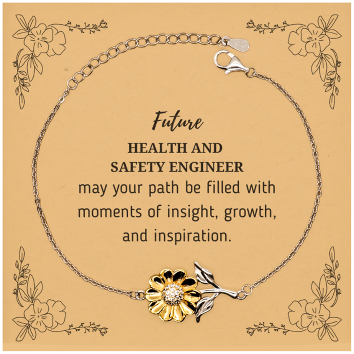 Health and Safety Engineer Sunflower Bracelet - May Your Path Be Filled with Insight | Graduation Gift