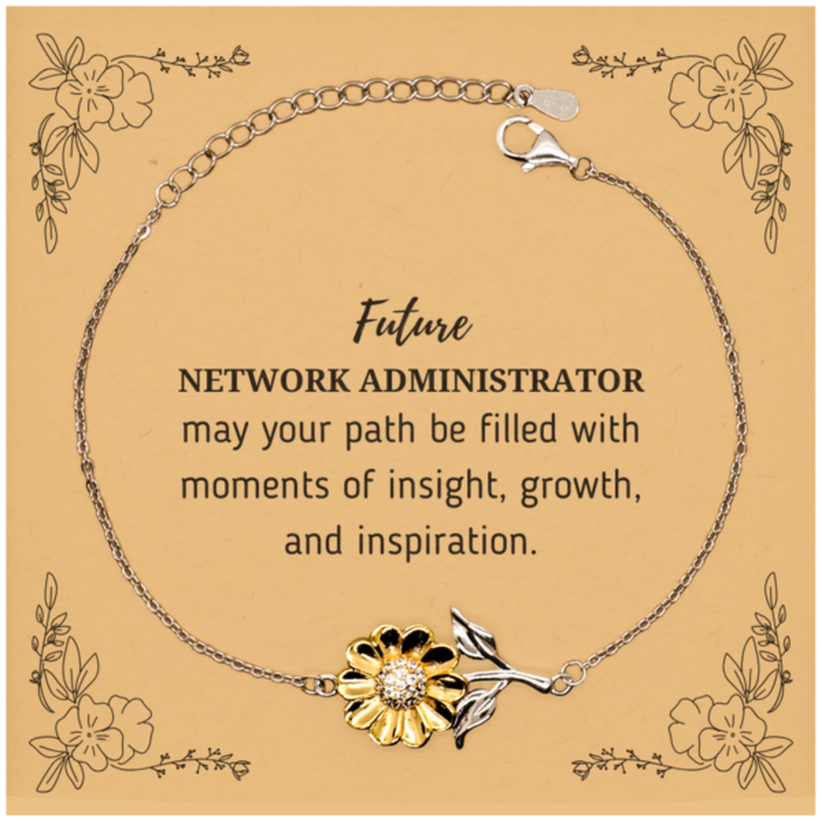 Network Administrator Sunflower Bracelet - May Your Path Be Filled with Moments of Insight | Graduation Gift