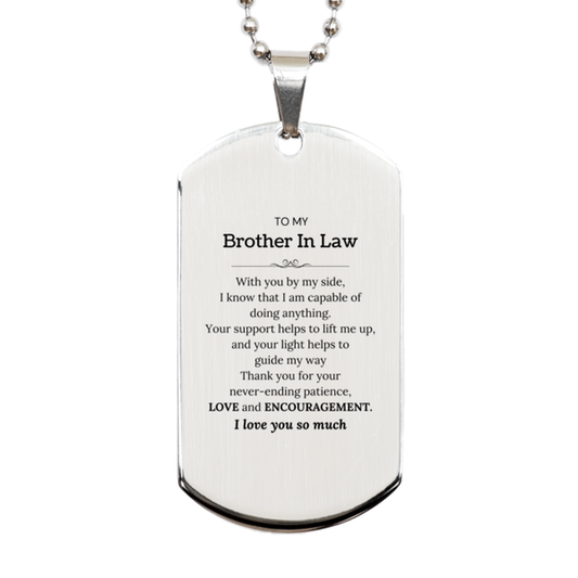 Brother In Law Silver Dog Tag Necklace - With you by my side | Birthday Gift