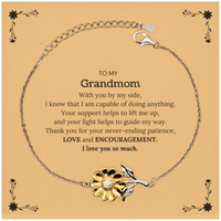Load image into Gallery viewer, Grandmom Sunflower Bracelet - With you by my side, I know that I am capable of doing anything | Birthday Gift
