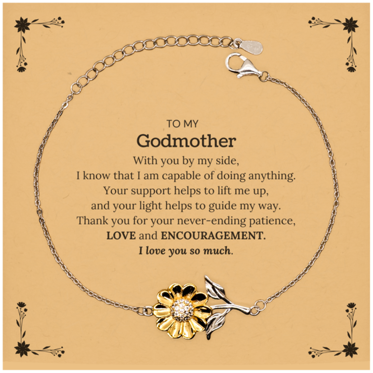 Godmother Sunflower Bracelet - With You By My Side | Birthday Gift