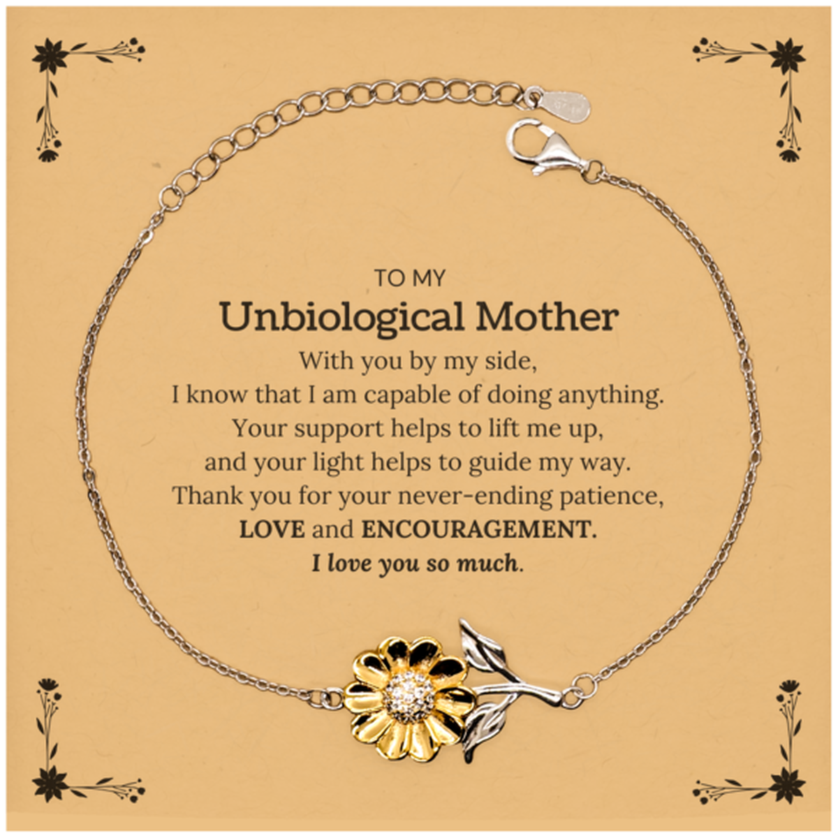 Unbiological Mother Sunflower Bracelet - With You By My Side | Birthday Gift