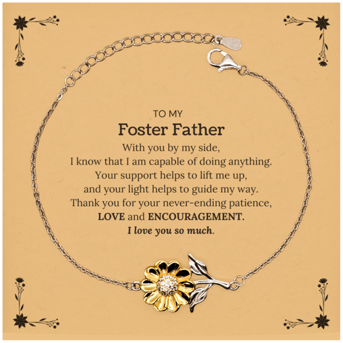 Foster Father Sunflower Bracelet - With You By My Side | Birthday Gift