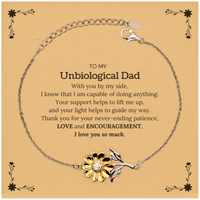Load image into Gallery viewer, Unbiological Dad Sunflower Bracelet - With You By My Side | Birthday Gift
