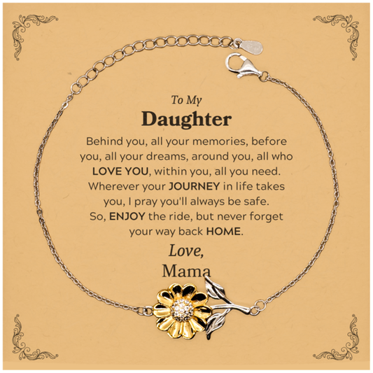 Daughter Sunflower Bracelet - Love You Always | Graduation Gift