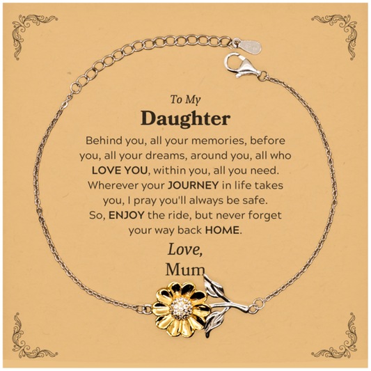 Daughter Sunflower Bracelet - Behind you, all your memories | Graduation Gift