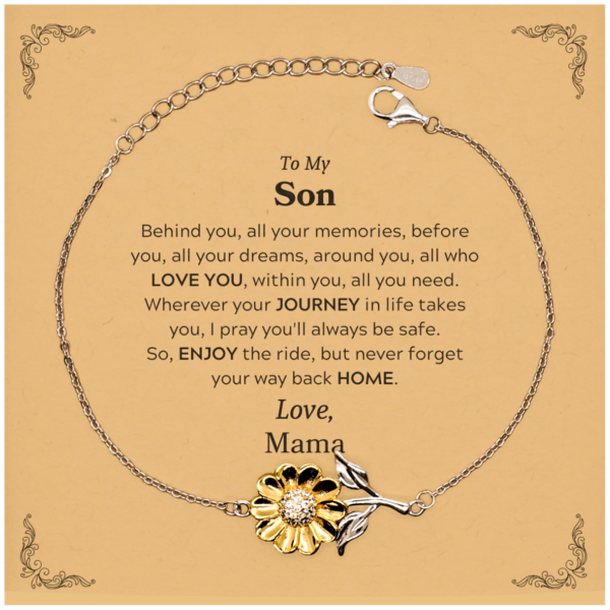 Son Sunflower Bracelet - Behind You, All Your Memories | Graduation Gift