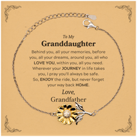 Load image into Gallery viewer, Granddaughter Sunflower Bracelet - Behind You, All Your Memories | Graduation Gift
