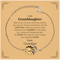 Load image into Gallery viewer, Granddaughter Sunflower Bracelet - Behind You, All Your Memories | Graduation Gift
