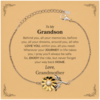 Load image into Gallery viewer, Grandson Sunflower Bracelet - Behind You, All Your Memories | Graduation Gift
