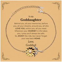 Load image into Gallery viewer, Goddaughter Sunflower Bracelet - Behind You, All Your Memories | Graduation Gift
