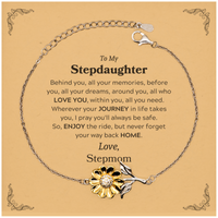 Load image into Gallery viewer, Stepdaughter Sunflower Bracelet - Behind You, All Your Memories | Graduation Gift
