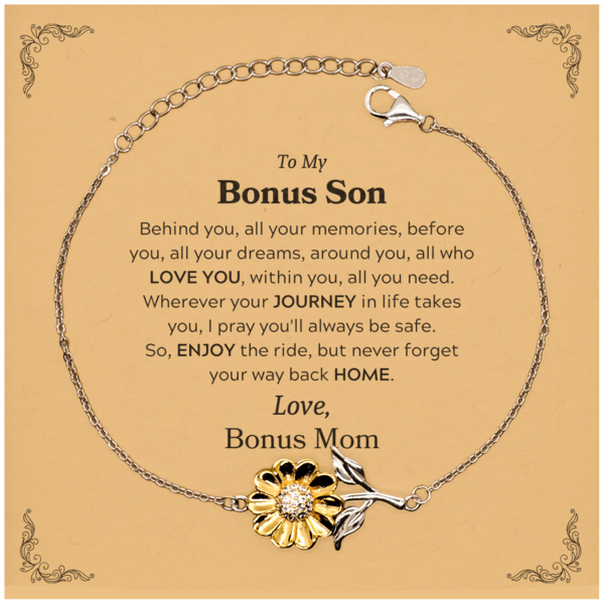Bonus Son Sunflower Bracelet - Behind You, All Your Memories | Graduation Gift